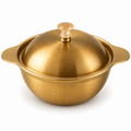 Brushed Titanium-Finish Dry Pot with Lid