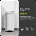 EKO Stella Series EK9382 Stainless Steel Pedal Bin – Fingerprint Resistant
