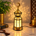 Crescent-Top Decorative Lantern Table Lamp