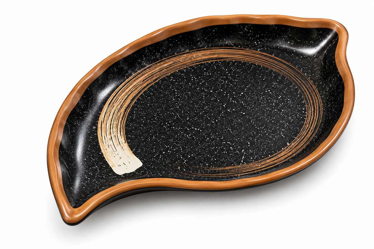 11" Kidney-Shaped Matte Tray with Slanted Edges (85--18)