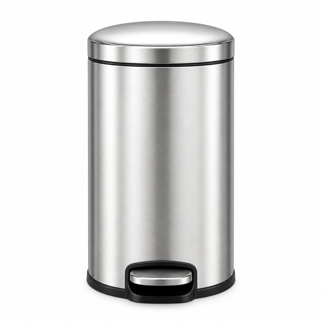 EKO Serene Series EK9215 Stainless Steel Pedal Bin – Soft Close, Fingerprint Resistant