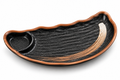 Matte Crescent-Shaped 2-Section Tray