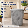 Multi-Purpose Storage Basket with Leather-Style Handles – Ventilated Laundry & Organizer Basket