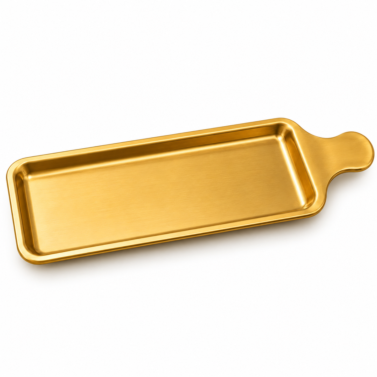 Gold Serving Tray with Integrated Handle
