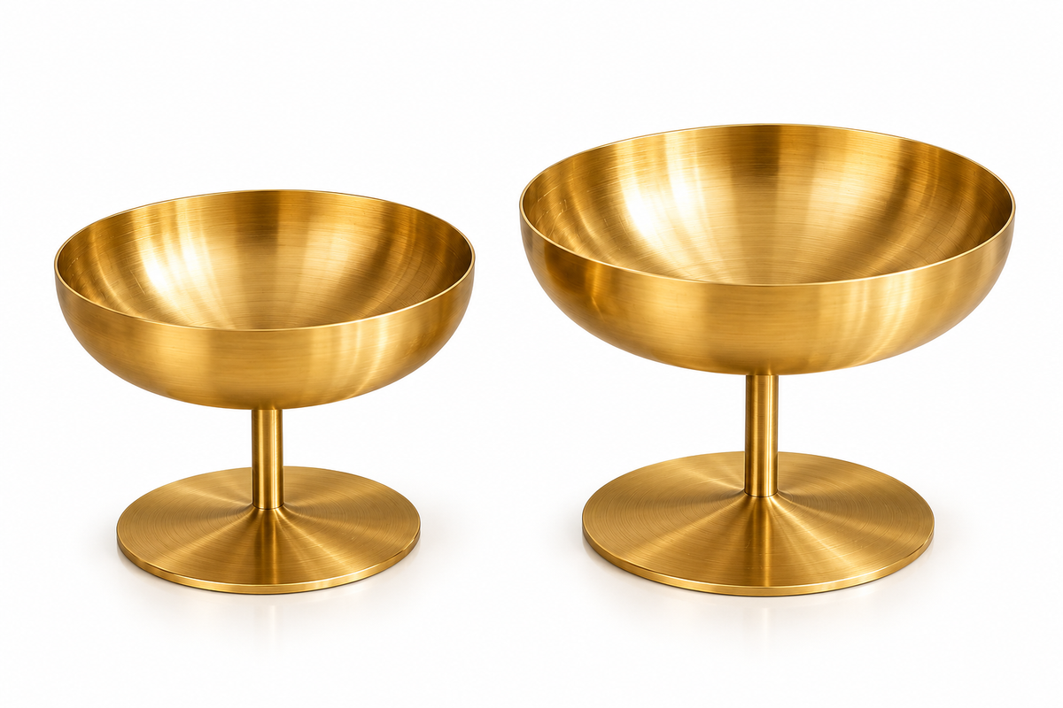Gold Stemmed Ice Cream Cup