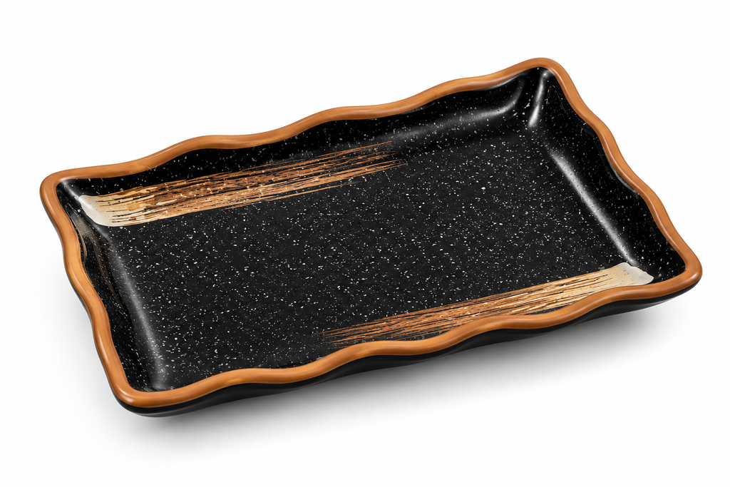 Rectangular Tray with Wavy Edges