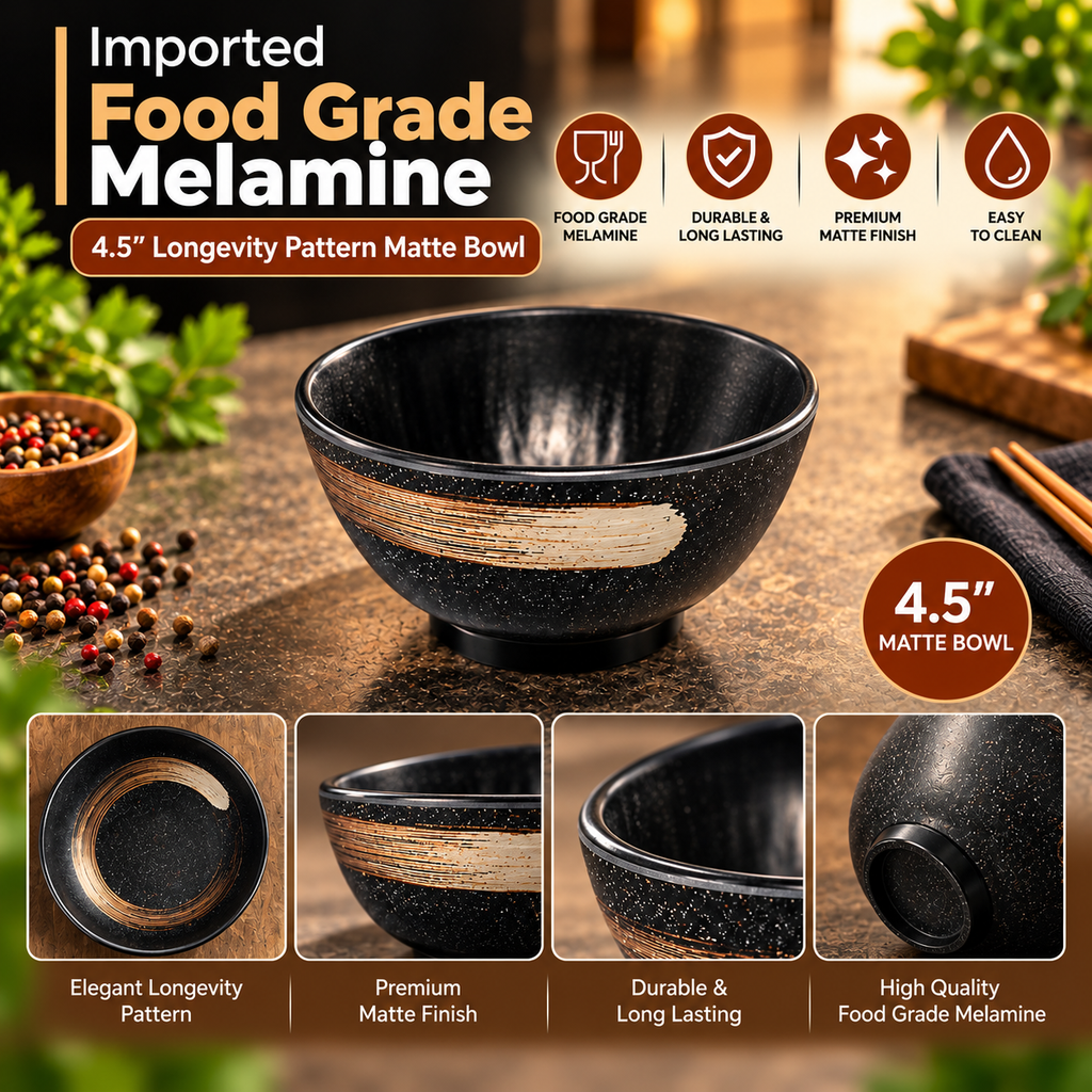 4.5" "Longevity" Pattern Matte Bowl