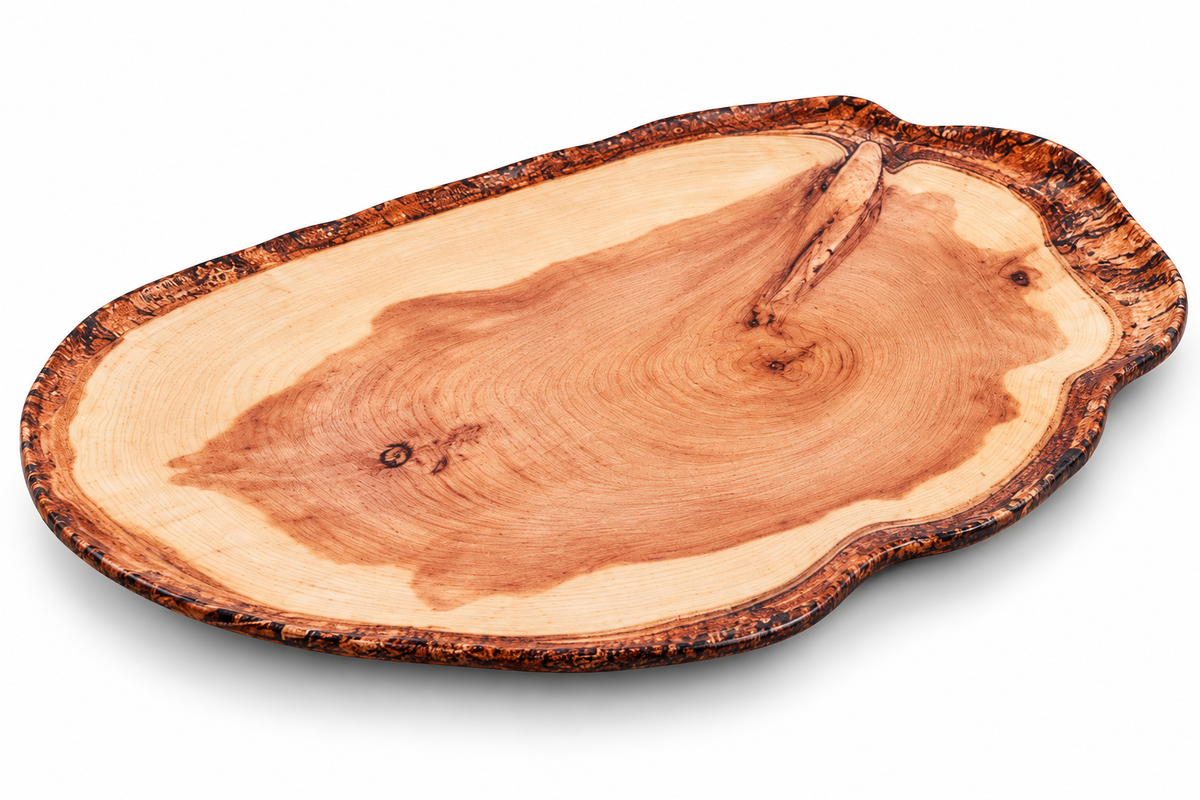Imported Food-Grade Melamine – 20.5” Wood-Grain Rectangular Platter