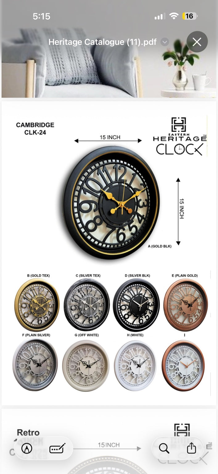 HERITAGE WALL CLOCK CAMBRIGE