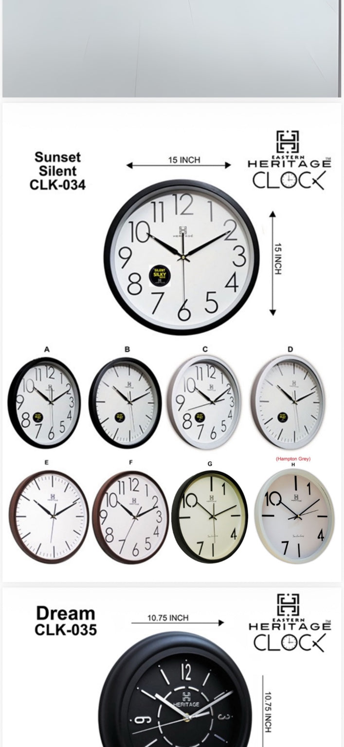 HERITAGE WALL CLOCK SUNSET 3D 15"