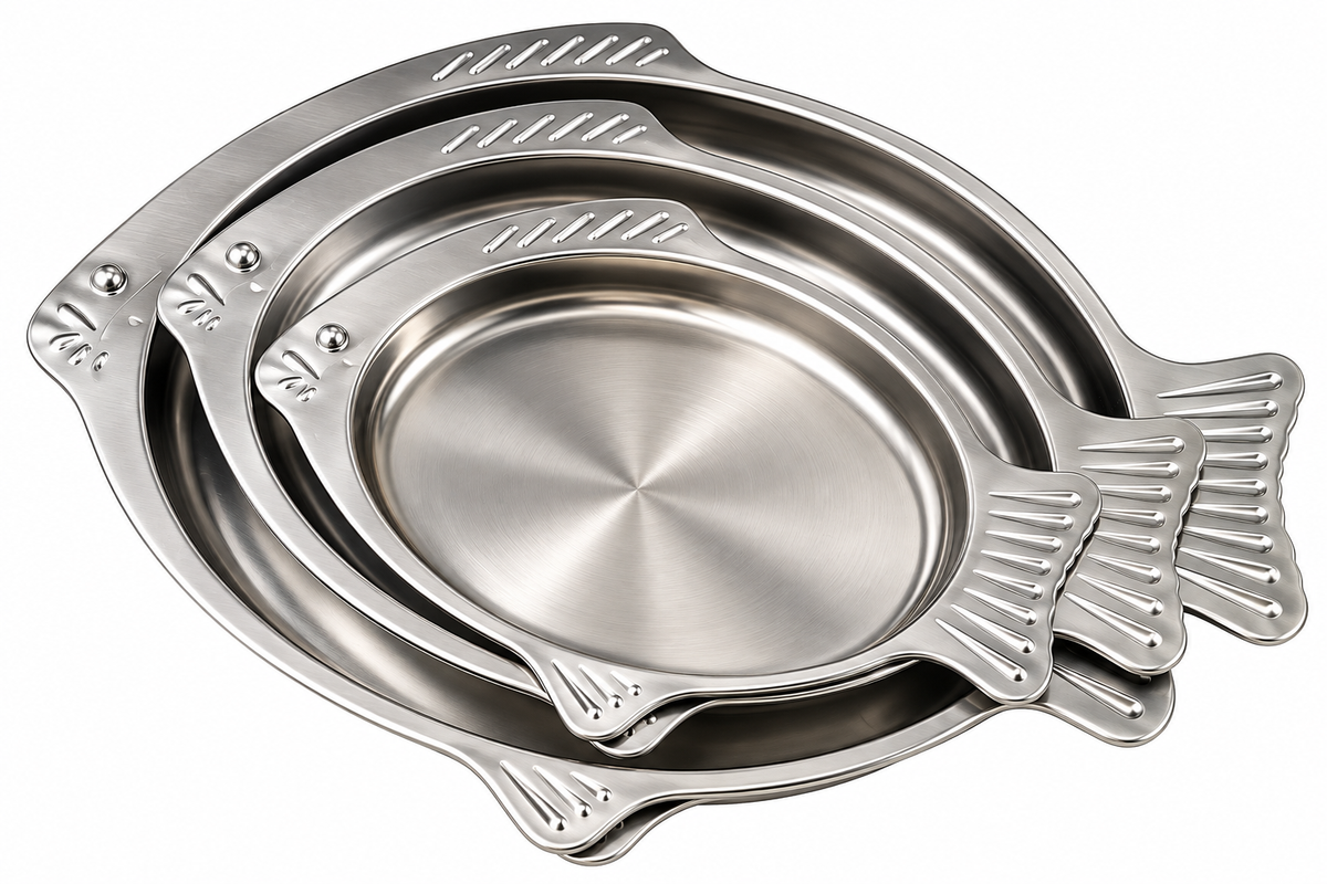 Fish-Shaped Stainless-Steel Multipurpose Tray