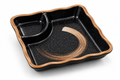 7" Square Matte Tray with Two Compartments
