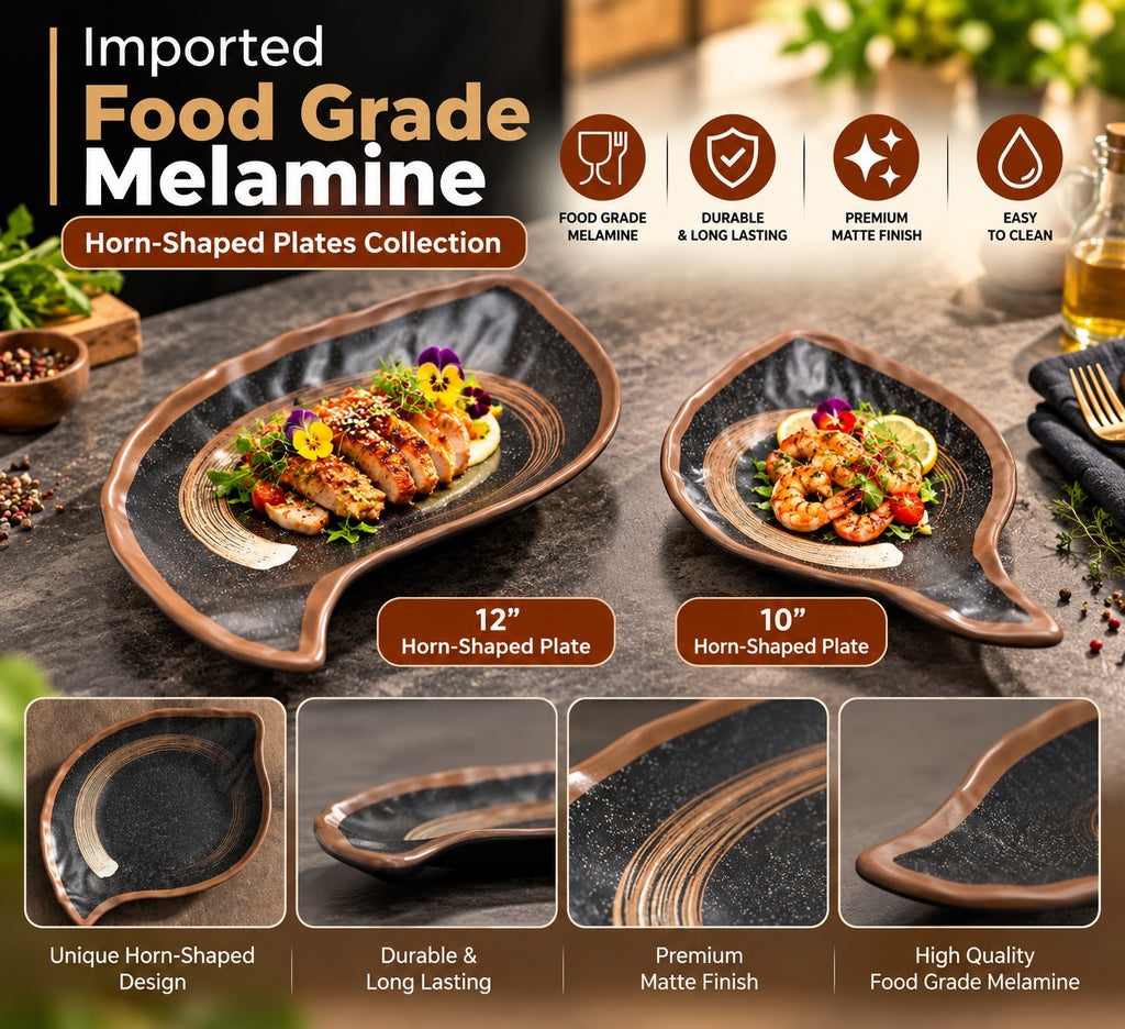 Matte Horn-Shaped Plate