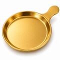 Small Round Western-Style Gold Dinner Plate with Handle