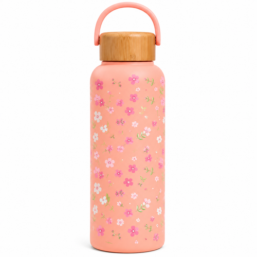 Floral Elegance Water Bottle – 680ml 🌸✨